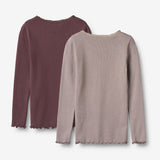 Wheat Main Langarm-T-Shirt Reese Jersey Tops and T-Shirts 9581 purple fudge