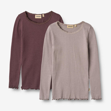 Wheat Main Langarm-T-Shirt Reese Jersey Tops and T-Shirts 9581 purple fudge