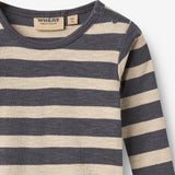 Wheat Main Langarm Babybody Freddie Body 1309 greyblue stripe