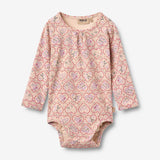 Wheat Main Langarm Babybody Liv Body 9876 magenta heart flowers