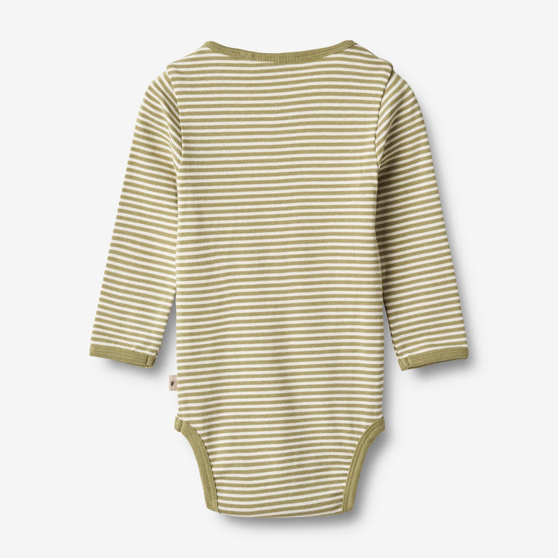 Wheat Main  Langarm Body Benny Underwear/Bodies 4126 sage green stripe