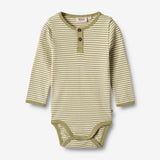 Wheat Main  Langarm Body Benny Underwear/Bodies 4126 sage green stripe