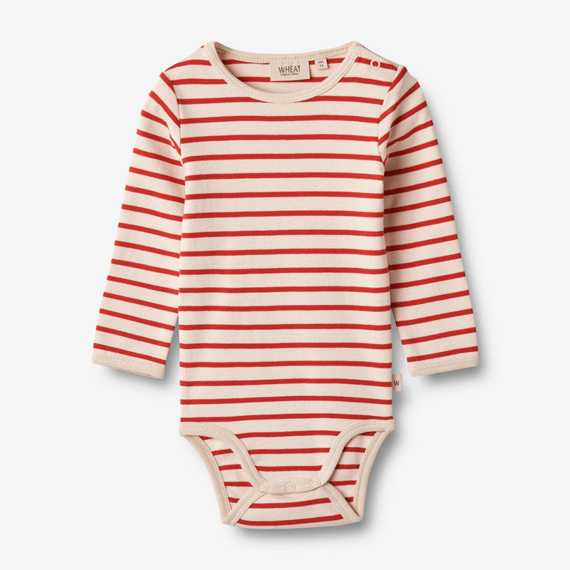 Wheat Main Langarm Body Berti | Baby Underwear/Bodies 2078 red stripe