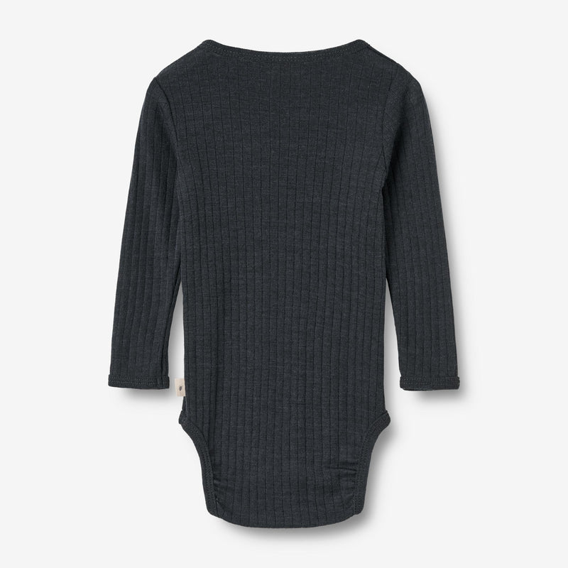Wheat Wool Langarm Body aus Wolle/Seide Liea Underwear/Bodies 1432 navy