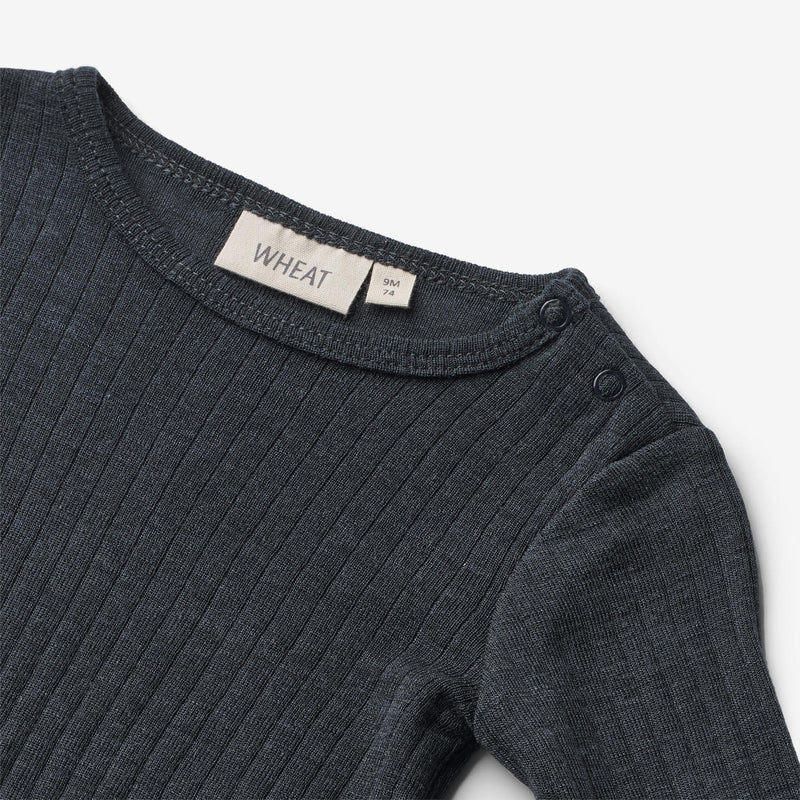 Wheat Wool Langarm Body aus Wolle/Seide Liea Underwear/Bodies 1432 navy