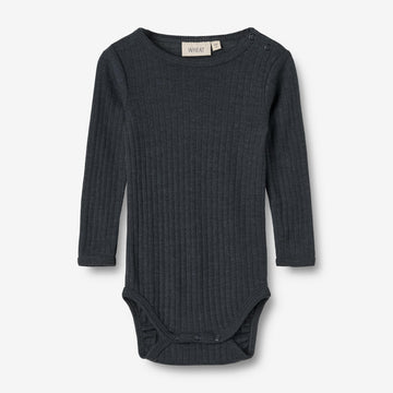 Wheat SMU Langarm Body aus Wolle/Seide Liea Underwear/Bodies 1432 navy