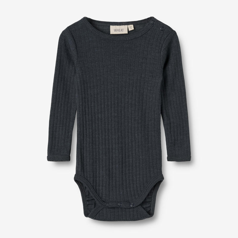 Wheat Wool Langarm Body aus Wolle/Seide Liea Underwear/Bodies 1432 navy
