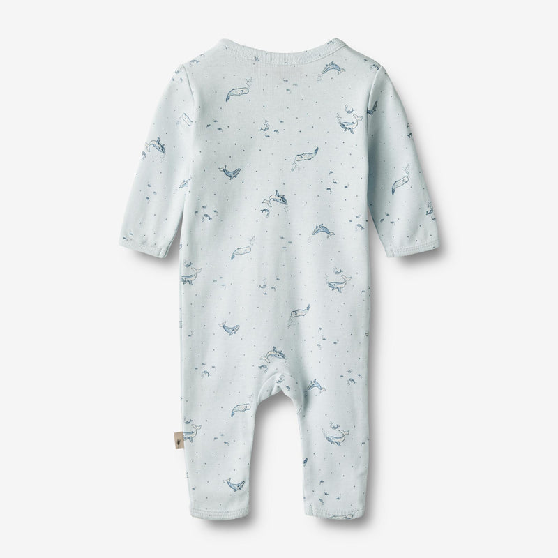 Wheat Main  Langarm Strampler Dusty Jumpsuits 4032 light blue whales
