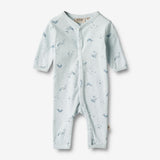 Wheat Main  Langarm Strampler Dusty Jumpsuits 4032 light blue whales