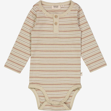 Wheat Main  Langarmbody Placket Underwear/Bodies 1229 dusty stripe
