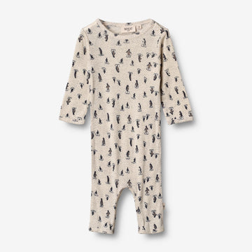 Wheat Wool  Jersey-Strampler aus Merinowolle | Baby Jumpsuits 9512 penguins on ice