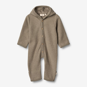 Wheat Wool  Strampler aus gefilzter Merinowolle | Baby Jumpsuits 0099 grey stone
