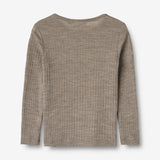 Wheat SMU Langärmliges T-Shirt aus Wolle Alfie Jersey Tops and T-Shirts 3204 khaki melange