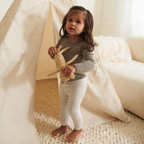 Wheat Wool Langärmliges T-Shirt aus Wolle Alfie Jersey Tops and T-Shirts 3204 khaki melange