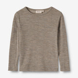 Wheat SMU Langärmliges T-Shirt aus Wolle Alfie Jersey Tops and T-Shirts 3204 khaki melange