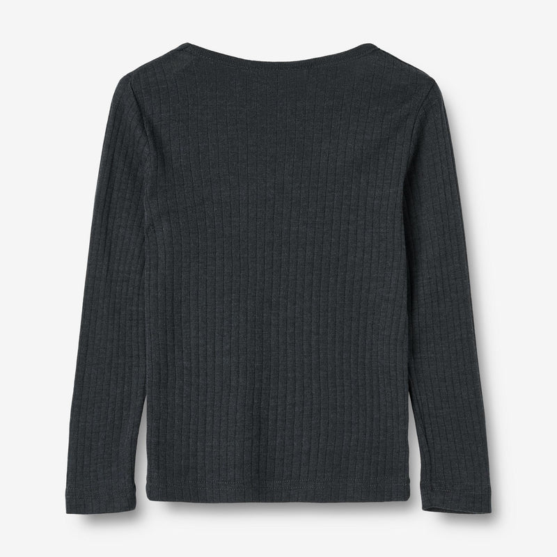 Wheat Wool Langärmliges T-Shirt aus Wolle Alfie Jersey Tops and T-Shirts 1432 navy