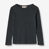 Wheat Wool Langärmliges T-Shirt aus Wolle Alfie Jersey Tops and T-Shirts 1432 navy