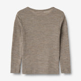 Wheat Wool Langärmliges T-Shirt aus Wolle Alfie Jersey Tops and T-Shirts 3204 khaki melange