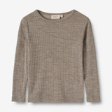 Wheat Wool Langärmliges T-Shirt aus Wolle Alfie Jersey Tops and T-Shirts 3204 khaki melange