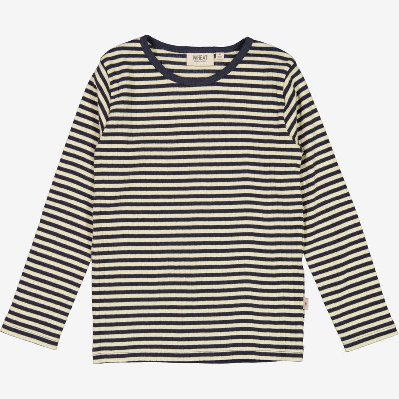 Wheat Main  Langärmliges, gestreiftes T-Shirt Jersey Tops and T-Shirts 1387 midnight stripe