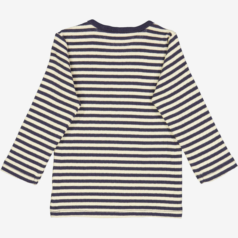 Wheat Main  Langärmliges, gestreiftes T-Shirt | Baby Jersey Tops and T-Shirts 1387 midnight stripe
