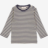 Wheat Main  Langärmliges, gestreiftes T-Shirt | Baby Jersey Tops and T-Shirts 1387 midnight stripe
