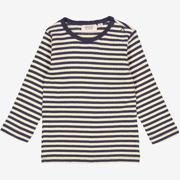 Wheat Main  Langärmliges, gestreiftes T-Shirt | Baby Jersey Tops and T-Shirts 1387 midnight stripe