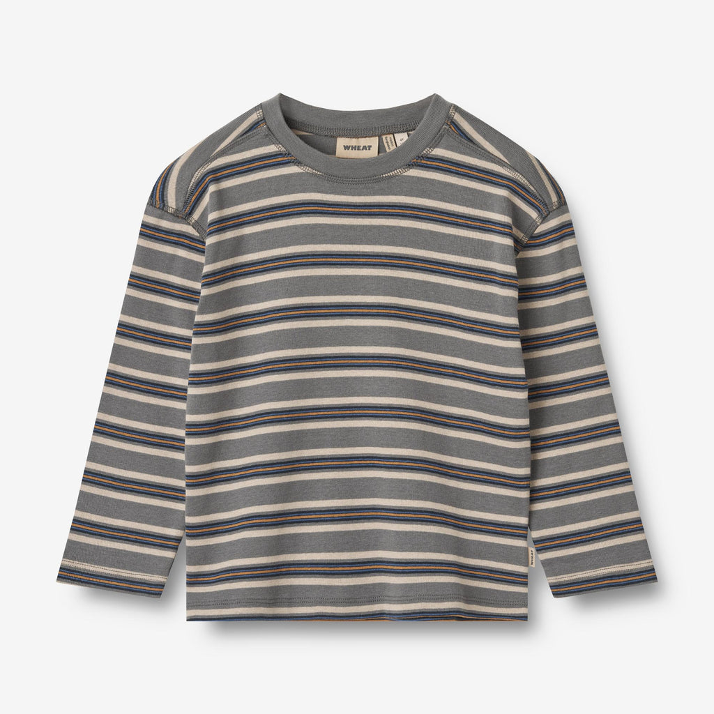 Langarmshirt Hans stormy blue stripe Wheat
