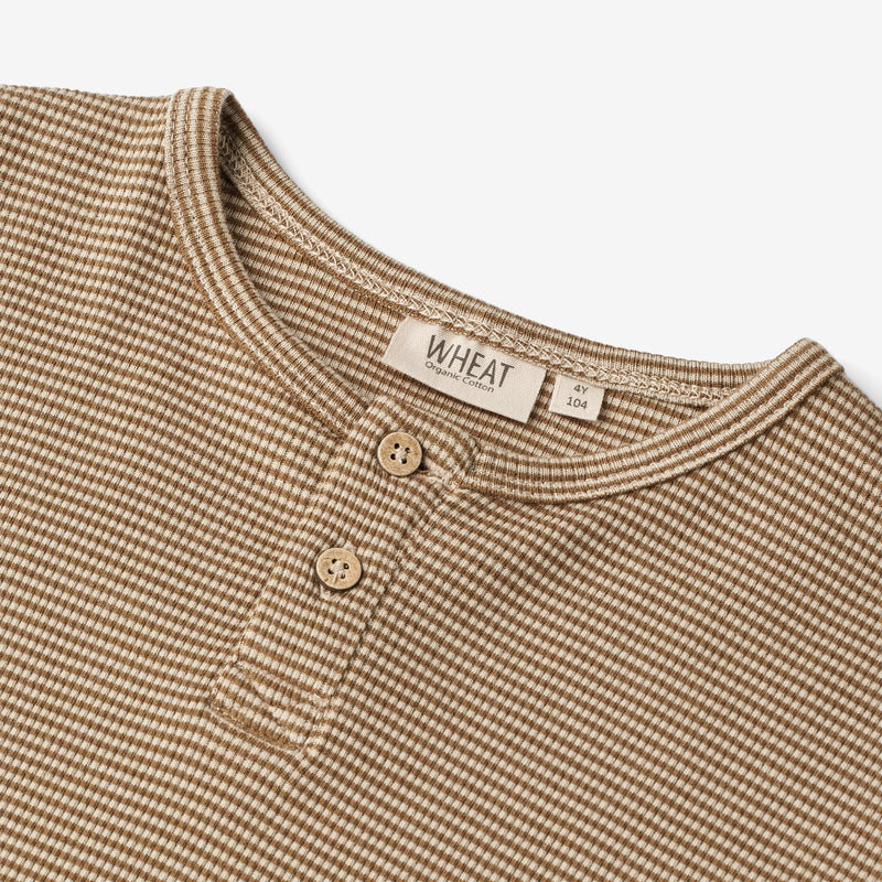 Wheat Main  Langarmshirt Morris Jersey Tops and T-Shirts 3238 beige rib stripe