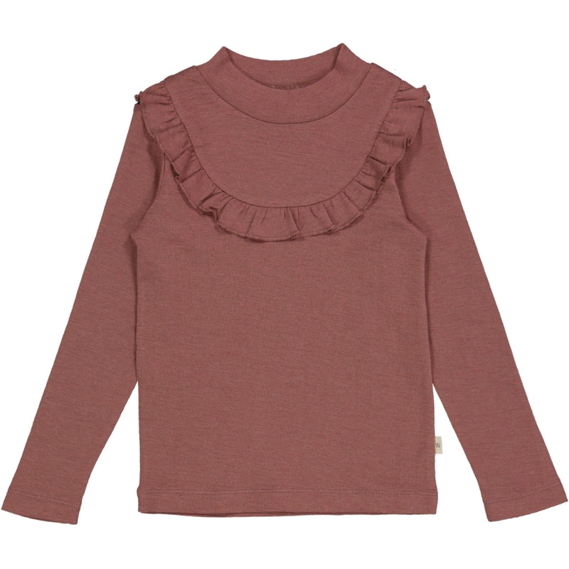 Wheat Wool Langarmshirt Rüschen Wolle Jersey Tops and T-Shirts 2110 rose brown