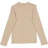 Wheat Wool Langarmshirt Rüschen Wolle Jersey Tops and T-Shirts 3204 khaki melange