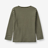 Wheat Main  Langarmshirt Stig Jersey Tops and T-Shirts 4076 dark green stripe