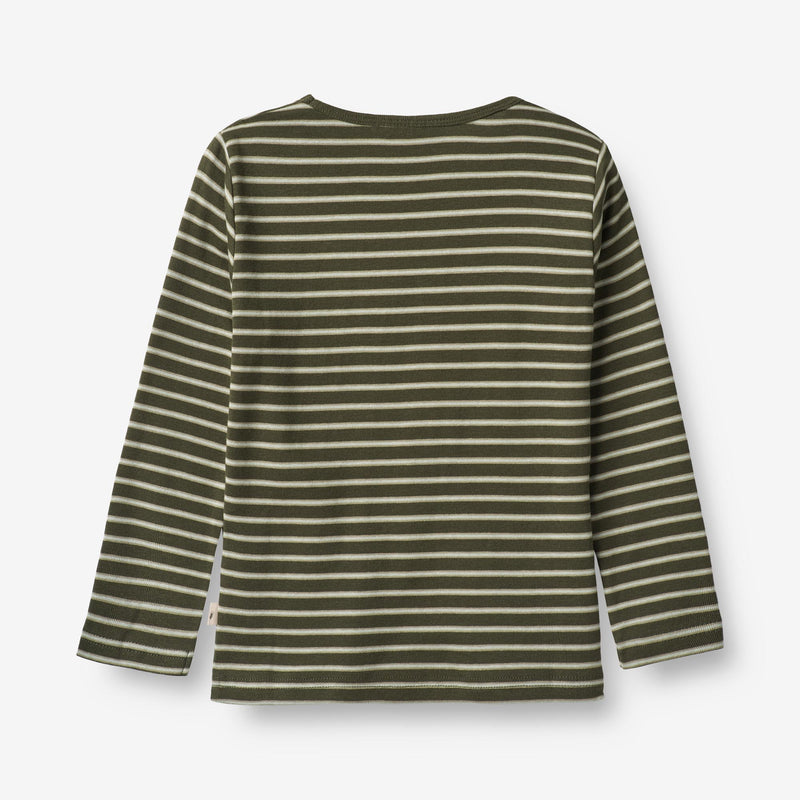 Wheat Main  Langarmshirt Stig Jersey Tops and T-Shirts 4076 dark green stripe