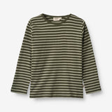 Wheat Main  Langarmshirt Stig Jersey Tops and T-Shirts 4076 dark green stripe