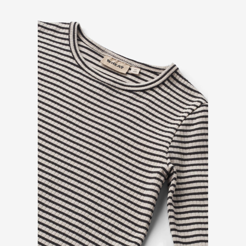 Wheat Main Langarmshirt Stig Jersey Tops and T-Shirts 0040 black stripe