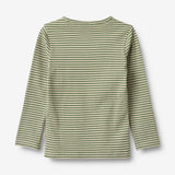 Wheat Main Langarmshirt Stig Jersey Tops and T-Shirts 1142 elm green stripe