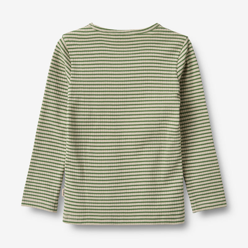 Wheat Main Langarmshirt Stig Jersey Tops and T-Shirts 1142 elm green stripe