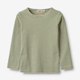 Wheat Main Langarmshirt Stig Jersey Tops and T-Shirts 1142 elm green stripe