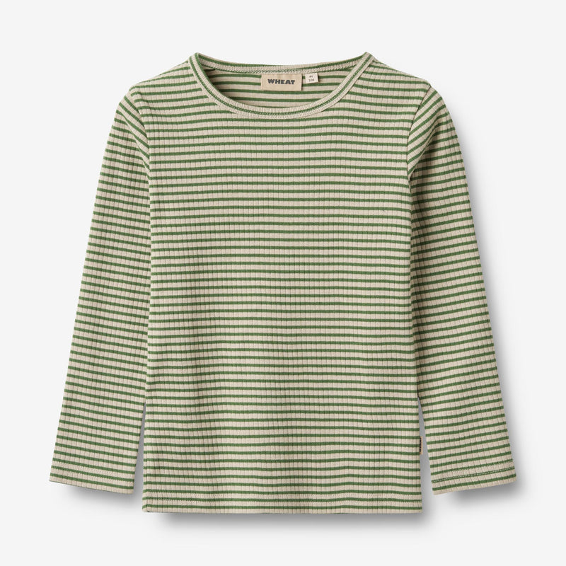 Wheat Main Langarmshirt Stig Jersey Tops and T-Shirts 1142 elm green stripe