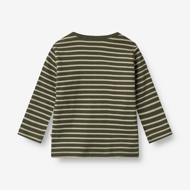 Wheat Main  Langarmshirt Stig | Baby Jersey Tops and T-Shirts 4076 dark green stripe