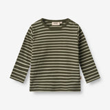 Wheat Main  Langarmshirt Stig | Baby Jersey Tops and T-Shirts 4076 dark green stripe