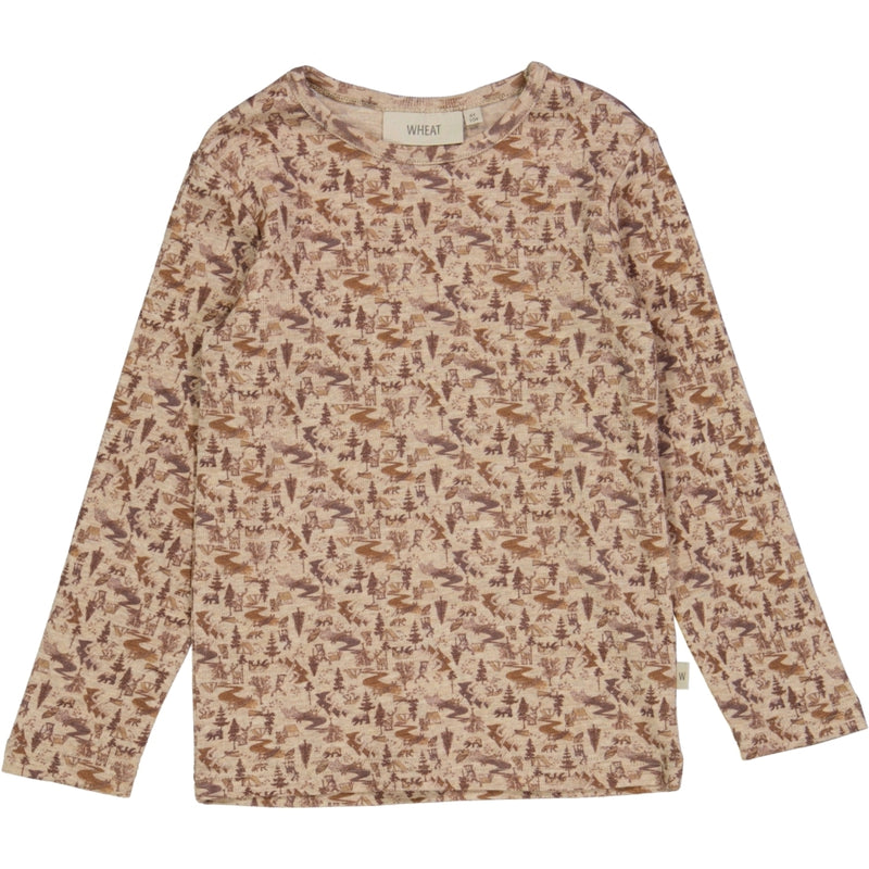 Wheat Wool Langarmshirt Wolle Jersey Tops and T-Shirts 3208 khaki wild life