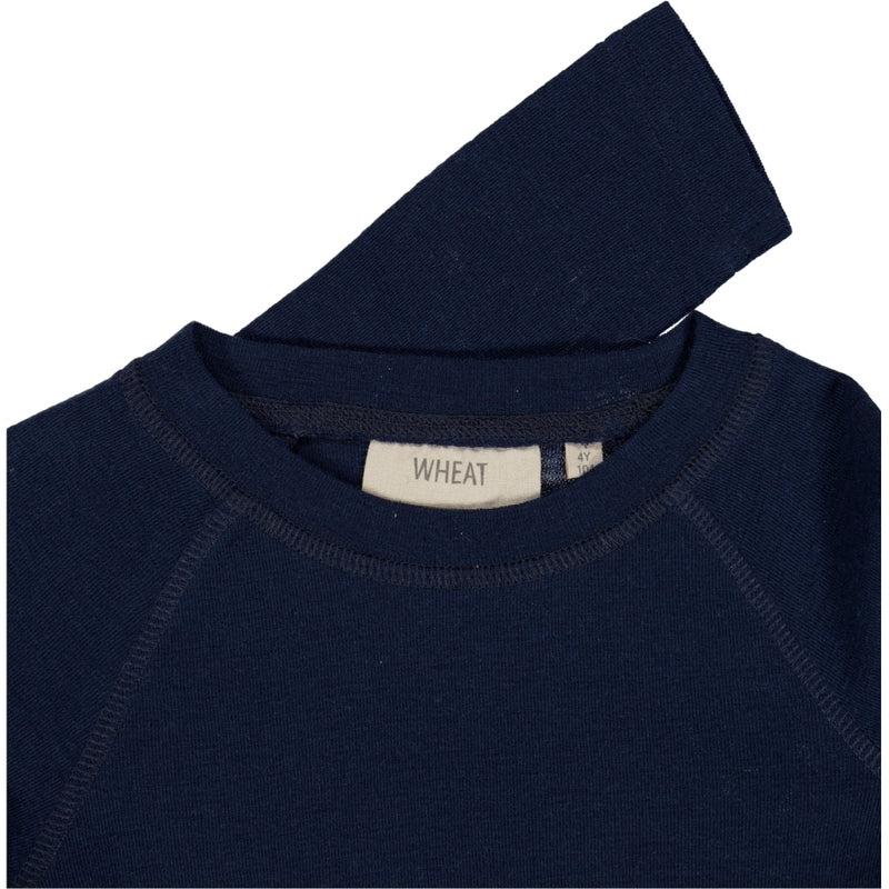 Wheat Wool Langarmshirt Wolle Jersey Tops and T-Shirts 1432 navy