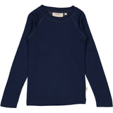 Wheat Wool Langarmshirt Wolle Jersey Tops and T-Shirts 1432 navy