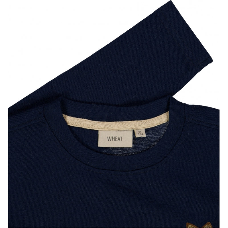 Wheat Main Langarmshirt aus Wolle Fuchs Jersey Tops and T-Shirts 1432 navy