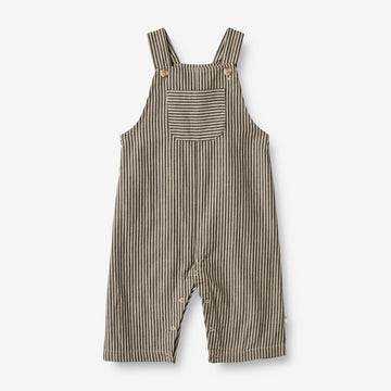 Wheat Main  Latzhose Issey | Baby Trousers 0030 black coal stripe