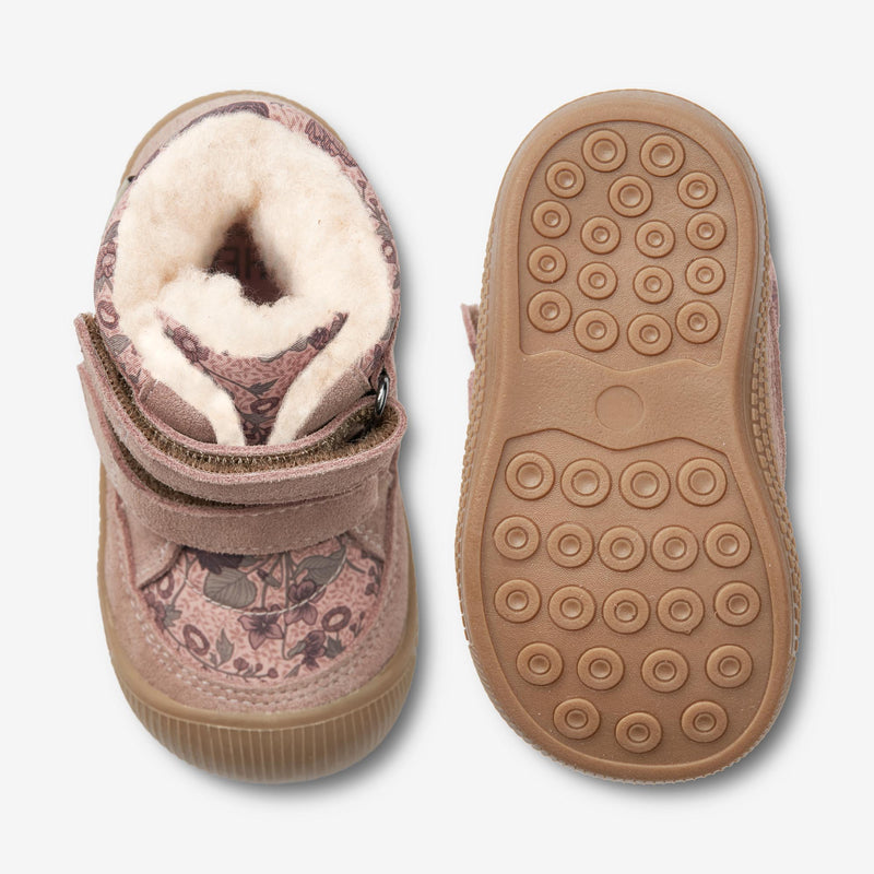 Wheat Footwear Lauflern-Stiefel Daxi Wolle Print | Baby Prewalkers 2163 dusty rouge 