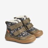 Wheat Footwear Lauflernschuh Dowi Klett Tex | Baby Prewalkers 0035 black flowers