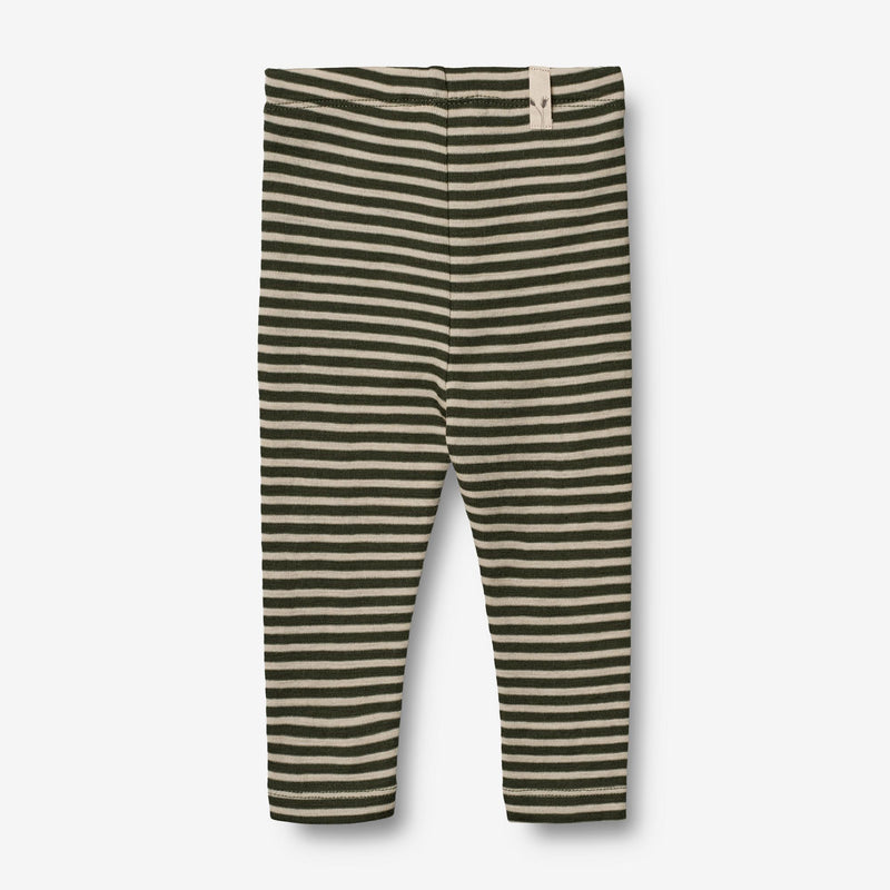 Wheat Wool  Leggings aus Merinowolle | Baby Leggings 4142 green stripe