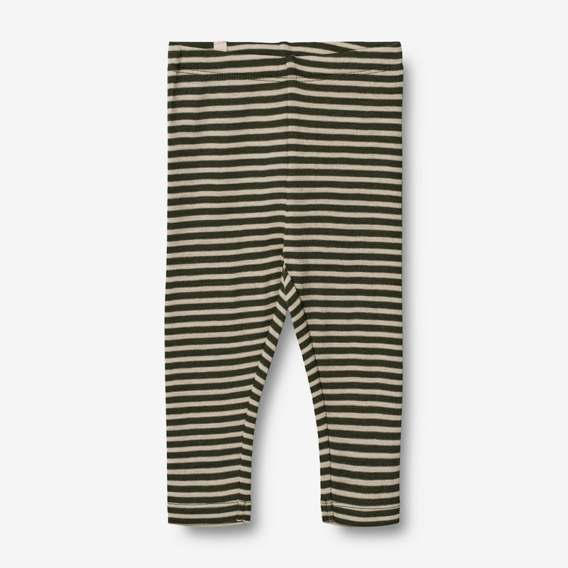 Wheat Wool  Leggings aus Merinowolle | Baby Leggings 4142 green stripe